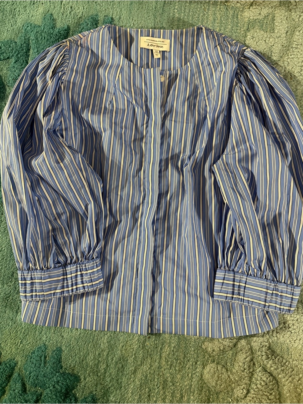 & Other Stories Blue and White Striped Button Shirt
